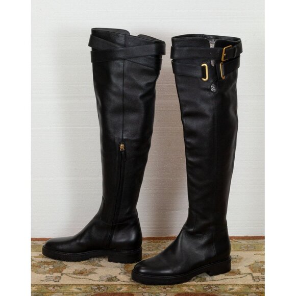 $1995 VALENTINO GARAVANI RUNWAY Over the Knee Boot, Black Leather, 38 - Picture 1 of 8